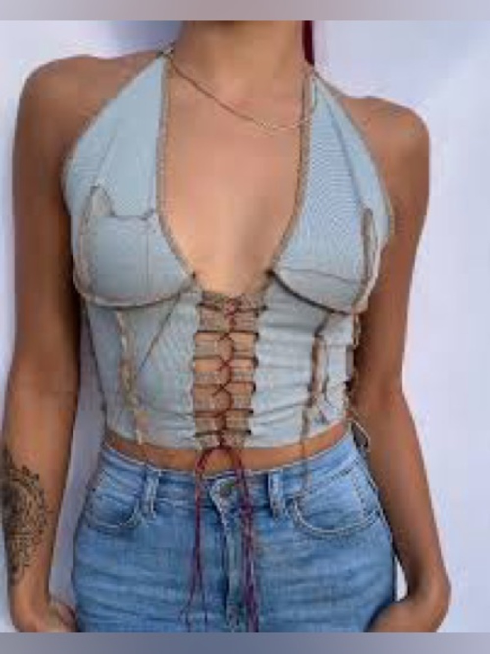 Distressed lace hater top - Picture 6 of 7
